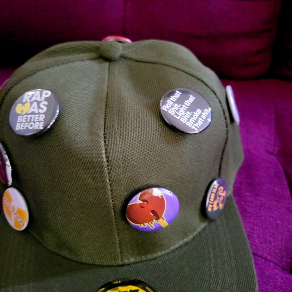 (Nwt) Custom 10 button wutang snapback green